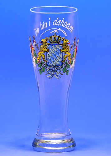 Weizenbierglas mit Bayernwappen