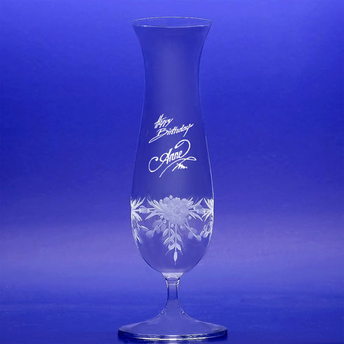 Kleine Vase Floero mit geschliffenem Blütenkranz
