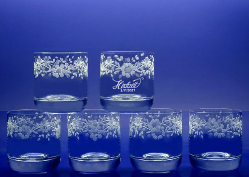 Allzweckglas mit floralem Dekor im 6er Set